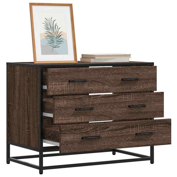 ARDEBO.de - Schubladenschrank Braun Eichen-Optik 70x41x56 cm Holzwerkstoff