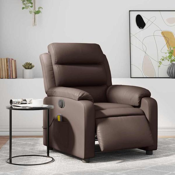 ARDEBO.de - Massagesessel Elektrisch Braun Kunstleder