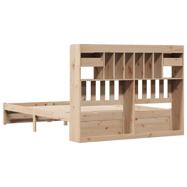 Massivholzbett mit Regal ohne Matratze 150x200 cm Kiefer
