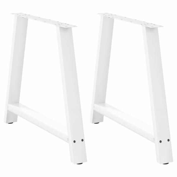 ARDEBO.de - Couchtischbeine A-Form 2 Stk. Weiß 90x(72-73) cm Stahl