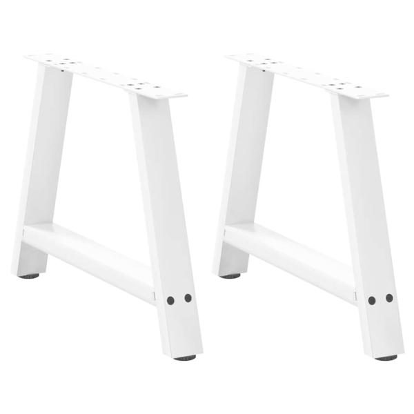 ARDEBO.de - Couchtischbeine A-Form 2 Stk. Weiß 60x(42-43) cm Stahl