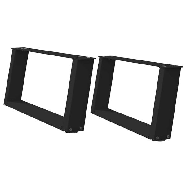 Couchtischbeine U-Form 2 Stk. Schwarz 70x(30-31) cm Stahl