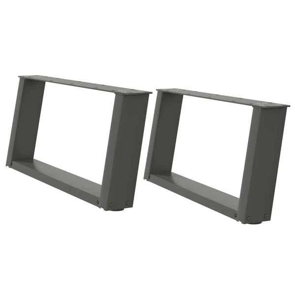 Couchtischbeine U-Form 2 Stk. Anthrazit 60x(30-31) cm Stahl