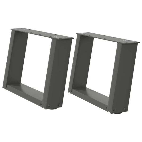 Couchtischbeine U-Form 2 Stk. Anthrazit 50x(30-31) cm Stahl