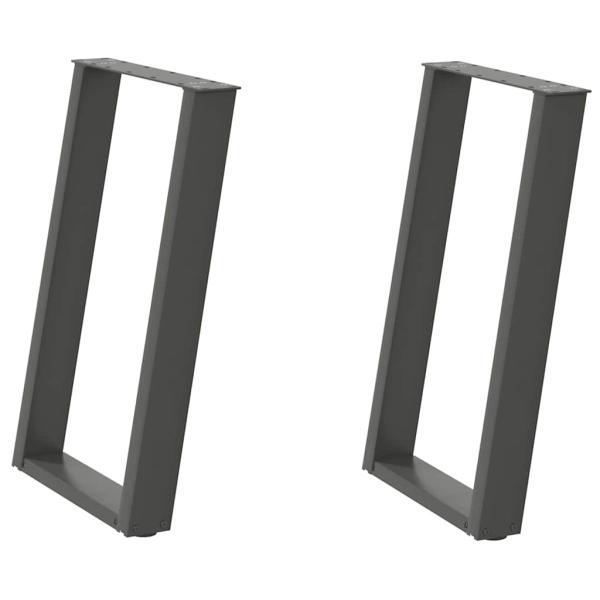 ARDEBO.de - Esstischbeine U-Form 2 Stk. Anthrazit 60x(72-73) cm Stahl