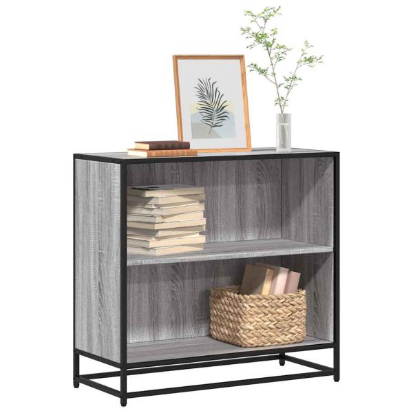 ARDEBO.de - Bücherschrank Grau Sonoma 80,5x35x76 cm Holzwerkstoff