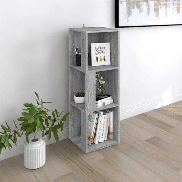 ARDEBO.de - Eckregal Grau Sonoma 33x33x100 cm Holzwerkstoff