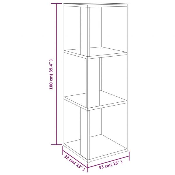 Eckregal Grau Sonoma 33x33x100 cm Holzwerkstoff