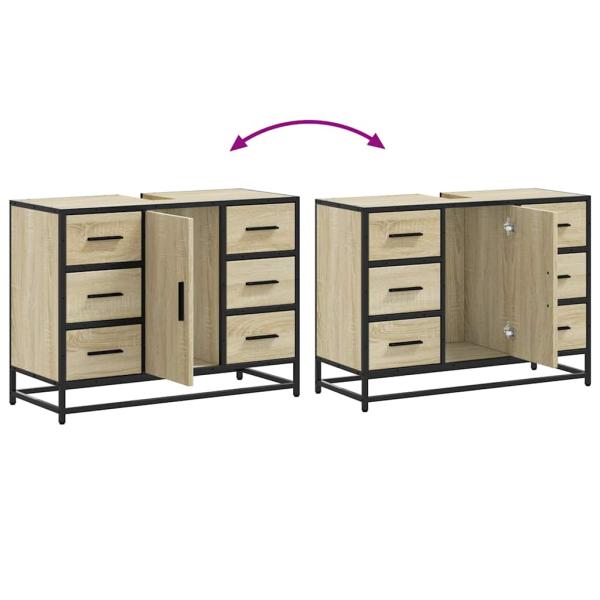 Waschbeckenunterschrank Sonoma-Eiche 80x33x60 cm Holzwerkstoff