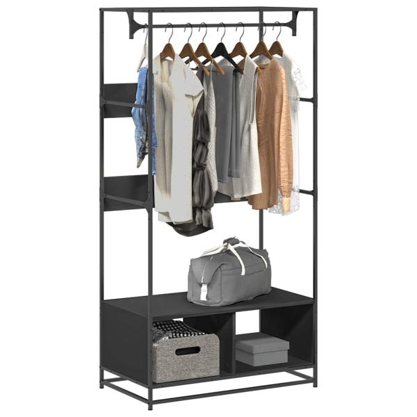 ARDEBO.de - Kleiderständer Schwarz 90x50x180 cm Holzwerkstoff
