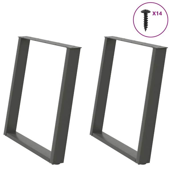 ARDEBO.de - Esstischbeine U-Form 2 Stk. Anthrazit 80x(72-73) cm Stahl