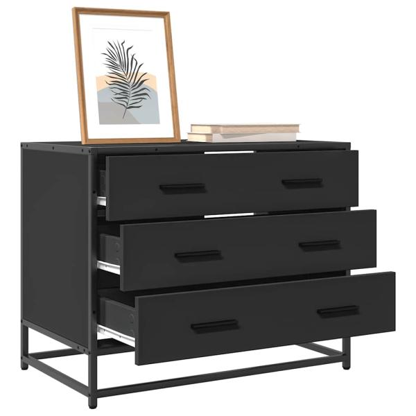 ARDEBO.de - Schubladenschrank Schwarz 70x41x56 cm Holzwerkstoff