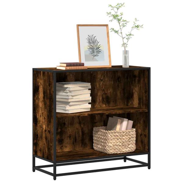 ARDEBO.de - Bücherregal Räuchereiche 80,5x35x76 cm Holzwerkstoff
