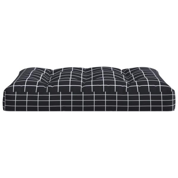 Palettenkissen 2-tlg. Schwarz Karomuster Stoff