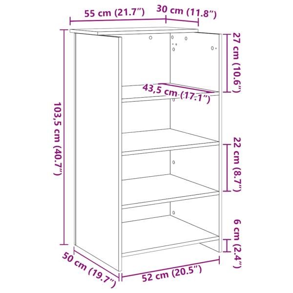Empfangstheke Altholz-Optik 55x50x103,5 cm Holzwerkstoff