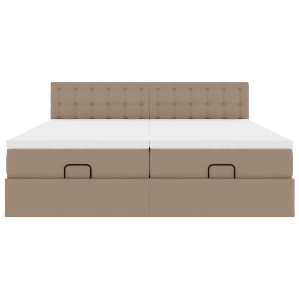 Ottoman-Bett mit Matratzen Cappuccino 180x200cm Kunstleder