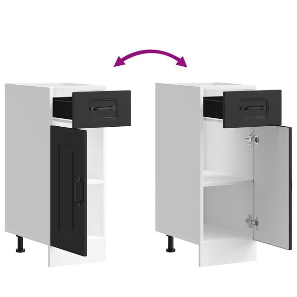 Küchenunterschrank Kalmar Schwarz Holzwerkstoff