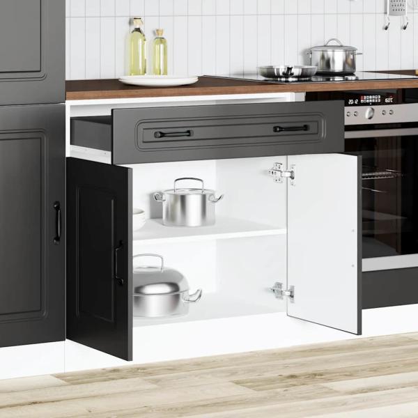 Küchenunterschrank Kalmar Schwarz Holzwerkstoff