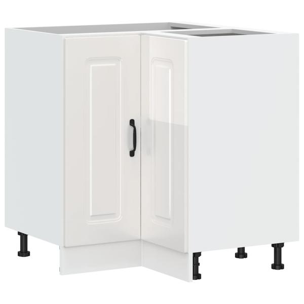 Küchen-Eckunterschrank Kalmar Hochglanz-Weiß Holzwerkstoff