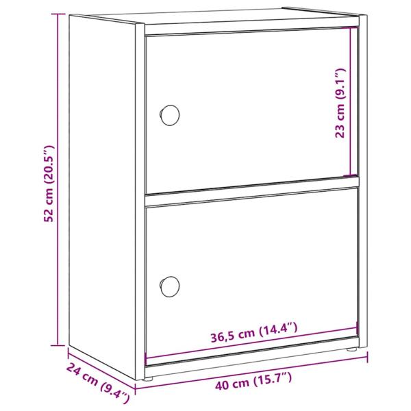 Bücherregal Artisan-Eiche 40x24x52 cm Holzwerkstoff