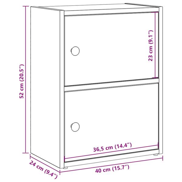 Bücherregal Braun Eichen-Optik 40x24x52 cm Holzwerkstoff