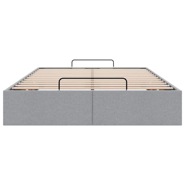 Ottoman-Bett ohne Matratze Hellgrau 120x200 cm Stoff