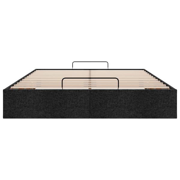 Ottoman-Bett ohne Matratze Schwarz 140x190 cm Stoff