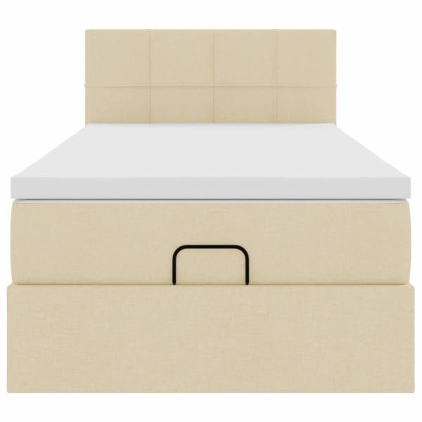 Ottoman-Bett mit Matratze Creme 90x200 cm Stoff