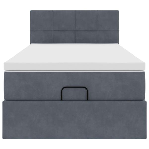 Ottoman-Bett mit Matratze Dunkelgrau 90x190 cm Samt