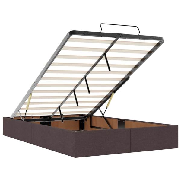 Ottoman-Bett mit Matratze Dunkelbraun 120x200 cm Stoff