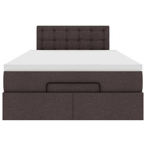 Ottoman-Bett mit Matratze Dunkelbraun 120x200 cm Stoff