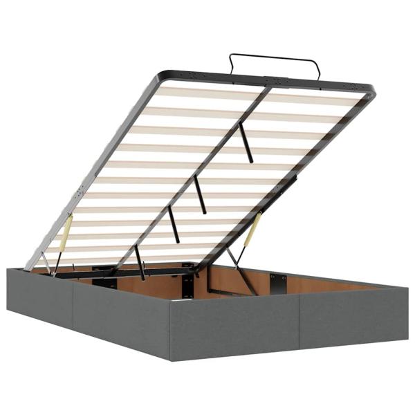 Ottoman-Bett mit Matratze Dunkelgrau 120x200 cm Stoff
