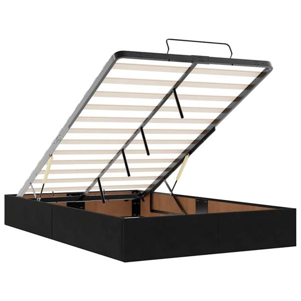 Ottoman-Bett mit Matratze Schwarz 120x190 cm Samt