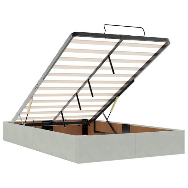 Ottoman-Bett mit Matratze Hellgrau 120x200 cm Samt