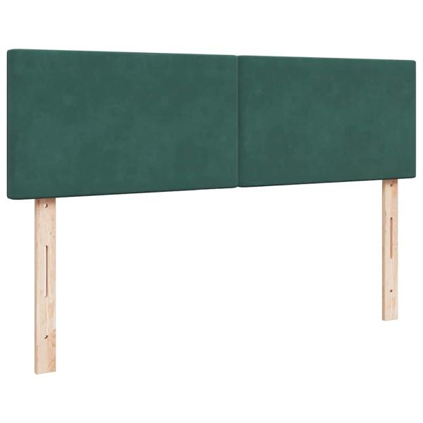 Ottoman-Bett mit Matratzen Dunkelgrün 160x200 cm Samt