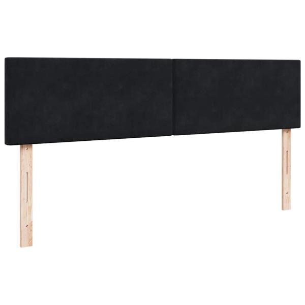 Ottoman-Bett mit Matratzen Schwarz 180x200 cm Samt
