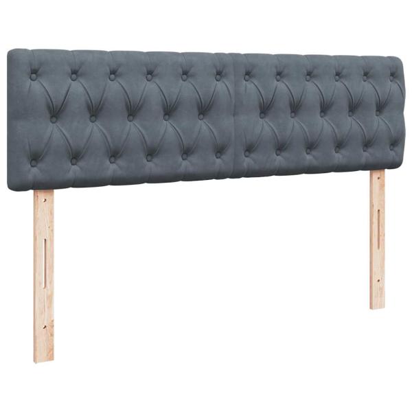 Ottoman-Bett mit Matratzen Dunkelgrau 160x200 cm Samt
