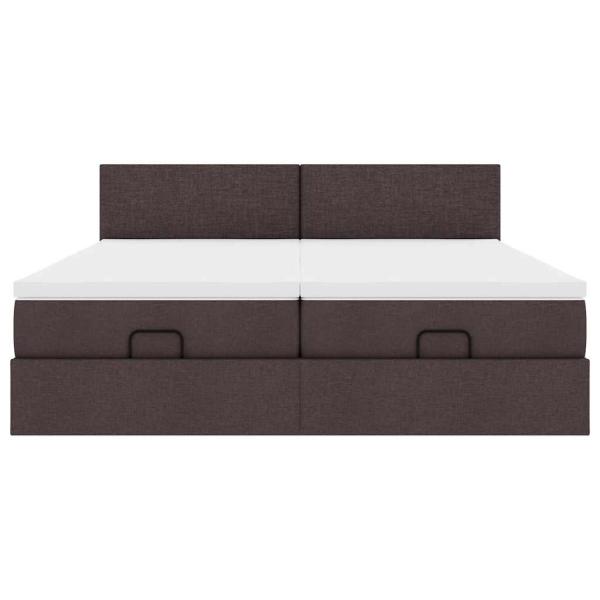Ottoman-Bett mit Matratzen Dunkelbraun 180x200 cm Stoff