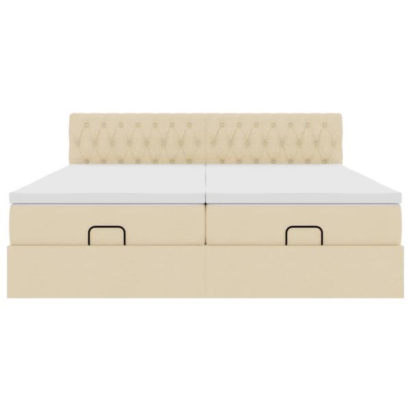 Ottoman-Bett mit Matratzen Creme 160x200 cm Stoff