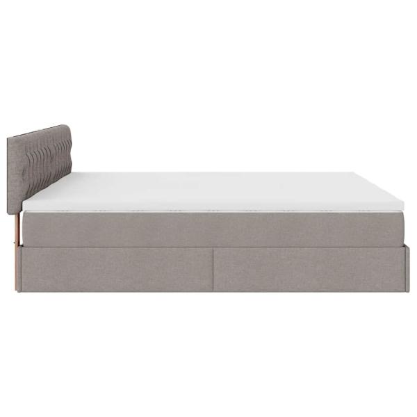 ARDEBO.de - Ottoman-Bett mit Matratzen Taupe 200x200 cm Stoff