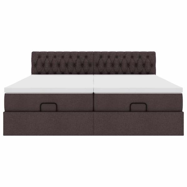 ARDEBO.de - Ottoman-Bett mit Matratzen Dunkelbraun 160x200 cm Stoff