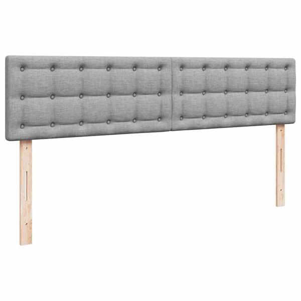 Ottoman-Bett mit Matratzen Hellgrau 180x200 cm Stoff