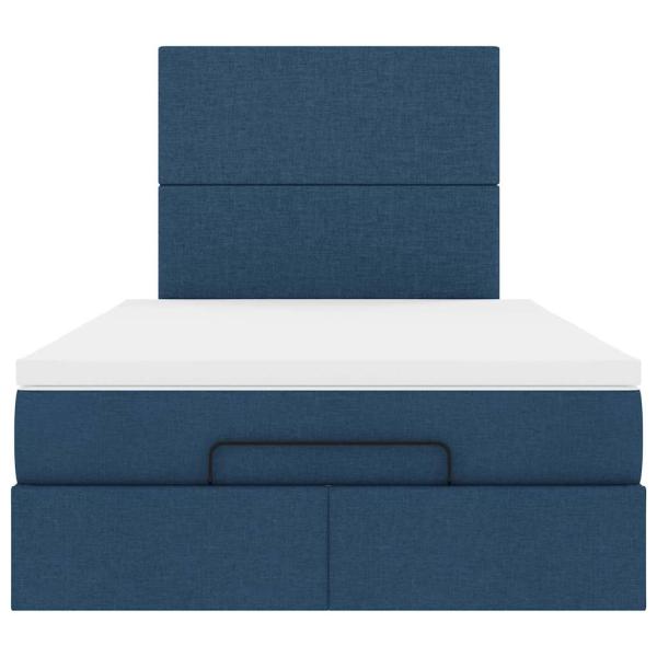 Ottoman-Bett mit Matratze Blau 120x200 cm Stoff