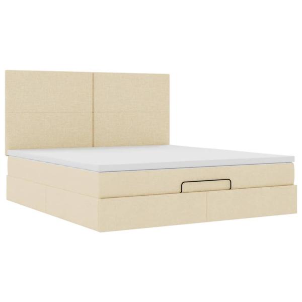 Ottoman-Bett mit Matratze Creme 180x200 cm Stoff
