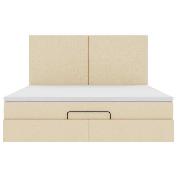 Ottoman-Bett mit Matratze Creme 180x200 cm Stoff