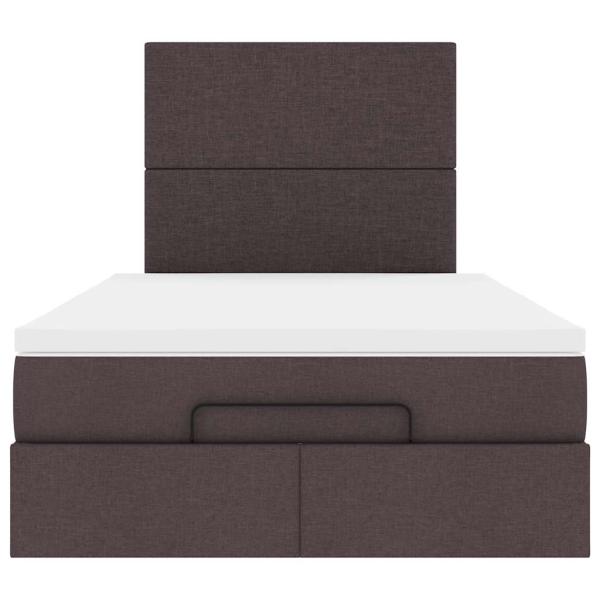 Ottoman-Bett mit Matratze Dunkelbraun 120x190 cm Stoff