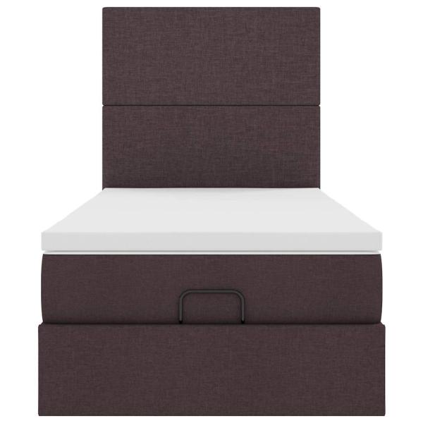 Ottoman-Bett mit Matratze Dunkelbraun 90x190 cm Stoff