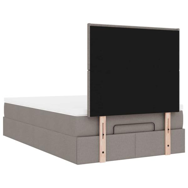 ARDEBO.de - Ottoman-Bett mit Matratze Taupe 120x190 cm Stoff