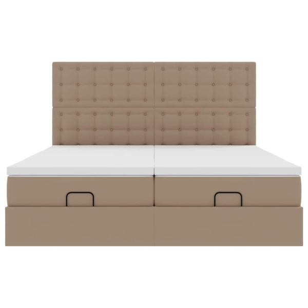 Ottoman-Bett mit Matratzen Cappuccino 200x200 cm Kunstleder