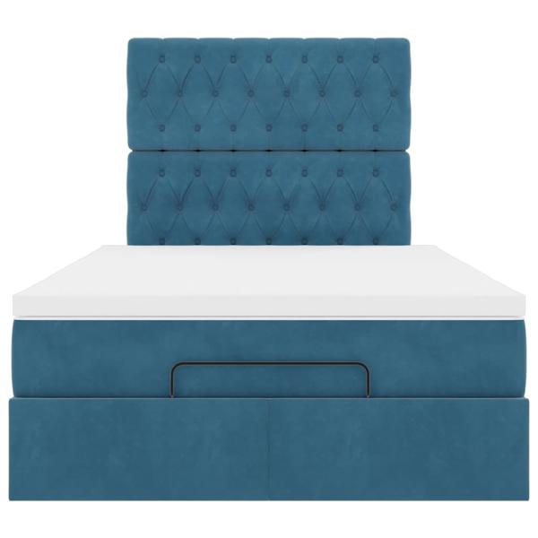 Ottoman-Bett mit Matratzen Dunkelblau 120x200 cm Samt